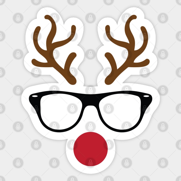 Rudolf Face Sticker by Nataliatcha23